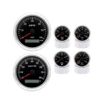 6 Gauge Set 85mm GPS Speedometer 60MPH&Tacho 8000RPMM Fuel Level Temp Oil Volt Gauge