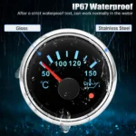 2 52mm Oil Temperature Gauge 50-150?? With 1/8NPT Temp Sensor for Boat Car Truck - Image 6