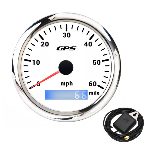 85mm Waterproof GPS Speedometer 0-60MPH Odometer Gauge for Boat Motorcycles Car