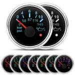 52MM Oil Pressure Gauge With 1/8NPT Sensor 7 Colors LED for Boat Car Truck ATV - Image 2
