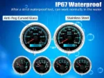 6 Gauge Set GPS Speedometer 120MPH Tacho Fuel Temp Volt Oil Pressure - Image 2