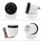 Oil Pressure Gauge Meter 0-10bar 0-145Psi 52mm(2) 12V/24V Black Rim - Image 6