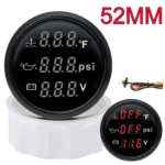52mm 3in 1 Multi-Function Digital Gauge Voltmeter Water Temp Oil Pressure With Alarm 9-32V - Image 2