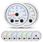85mm 7 Colors LED Boat GPS Speedometer 120MPH W/Tacho Water Temp Gauge 100-250F