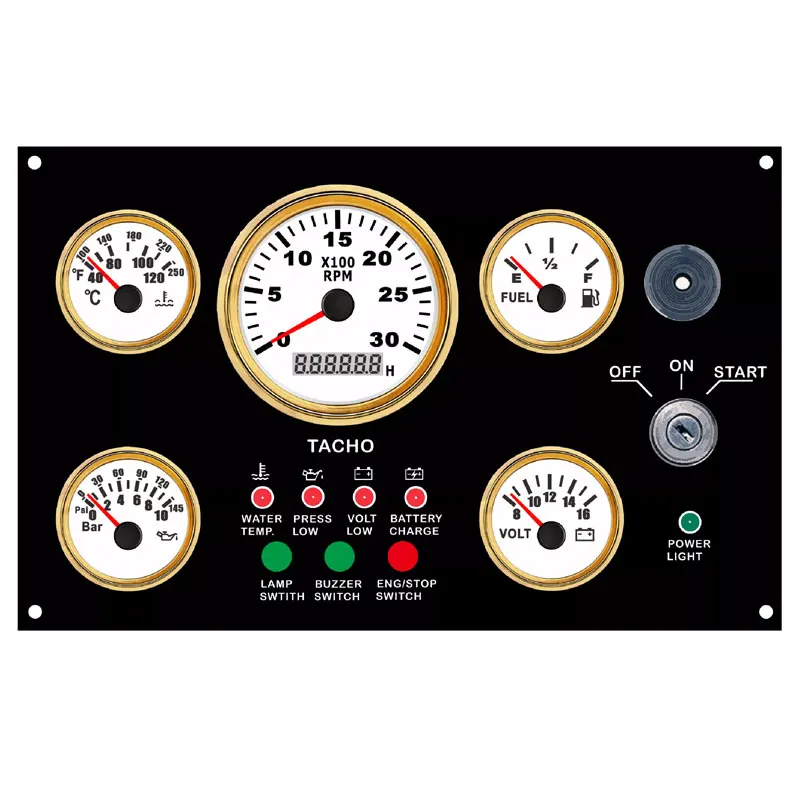 H2aa9f0320f504b02a6905b58887efecfe.webp 8-32V 4K RPM Marine Gauge Panel Boat Instrument Panel Boat Dashboards Marine Instrument Panel Gauges - Image 1