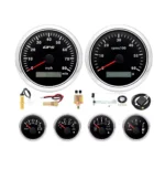 6 Gauge Set with Sensor 85mm GPS Speedometer 80MPH Tacho 6000RPM Gauge for Boat