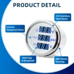 Waterproof 3-in-1 Multi-Functional Water Level Holding Tank Voltmeter 9-32V for Car Motorcycle Tractor Truck - Image 4