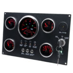 5 Gauge Set with Instrument Panel 0-120MPH/0-8000RPM Red LED for Marine Boat Car - Image 3