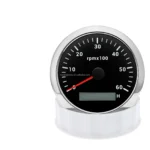 Various Backlights 12/24V White Face 85mm Waterproof Marine Auto Tachometer 6000 RPM