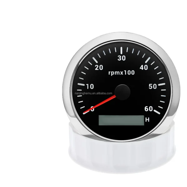 Various Backlights 12/24V White Face 85mm Waterproof Marine Auto Tachometer 6000 RPM