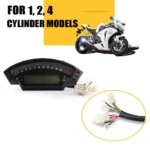 Multifunction Moto 12V Speedometer Lcd Digital Tachometer Odometer Water Temperature Fuel Gauge Motorcycle Meter - Image 5