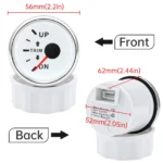 52mm Trim Gauge 0-190ohms Boat Trim Balance Gauge Meter Waterproof Red Backlight - Image 5