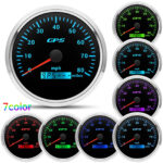 2 Gauge SET 110mm GPS Speedometer 80MPH Tachometer 8000RPM 7 Colors LED for Boat - Image 3