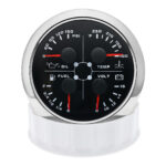 85mm 4 In1 Gauge Fuel Level Gauge Water Temp Oil Pressure Voltmeter Waterproof