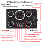 5 Gauge Set With Instrument Panel 12V Fuel Level Water Temperature Oil Pressure - Image 4