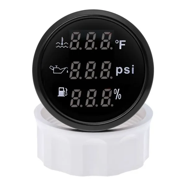 52mm 3-in-1 Multi-Functional Oil Pressure Fuel Level Water Temp Gauge 9-32V for Car Motorcycle Tractor Truck