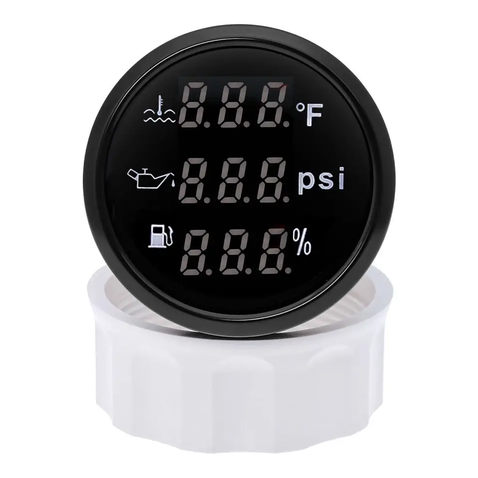 H349334842df64a12b5f013ce5b31c81du.webp 52mm 3-in-1 Multi-Functional Oil Pressure Fuel Level Water Temp Gauge 9-32V for Car Motorcycle Tractor Truck - Image 1