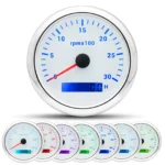 85MM 7 Colors LED Tachometer Gauge 0-3000 RPM Tacho for Car Truck Boat 9-36V - Image 2