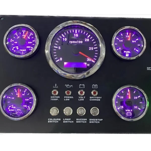 7 Backlight Boat Multi-function Gauge With LCD Screen Gauge Panel Gauge 5 in 1