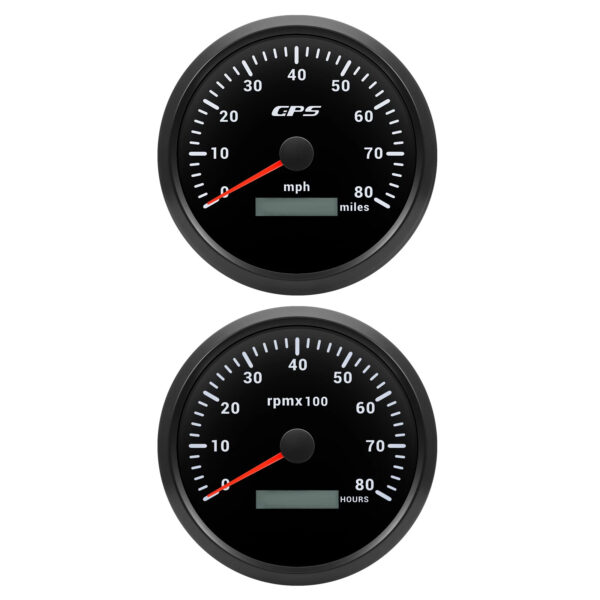 110mm Waterproof GPS Speedometer 0-80MPH 110mm Tachometer 8000RPM Gauge for Boat