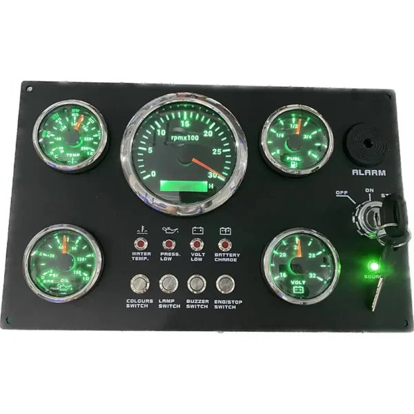 300*190mm 3KRPM 16-32V 0-10Bar Diesel Engine Control Box Instrument Panel