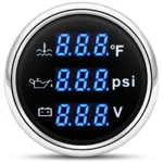 52mm Boat Car 3 in 1 Gauge Digital Water Temp Oil Pressure Voltmeter with Sensor