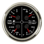 85mm Multifunction Meter 4 in 1 Fuel Level Oil Pressure Water Temperature Meter 12V Voltage Gauge - Image 4