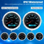 7 Gauge Set 85mm GPS Speedometer 80MPH Tachometer Fuel Level Oil Pressure Water Temp Trim Volt Gauge Fit Marine Boat Car - Image 5