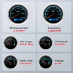 6 Gauge Set GPS Speedometer 120MPH Tacho Fuel Temp Volt Oil Pressure - Image 4