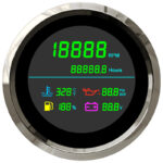 85mm Digital Tachometer 0-19999RPM Hours Water Temp Oil Pressure Fuel Level Volt for Car Boat ATV Motorcycle 12V/24V - Image 5