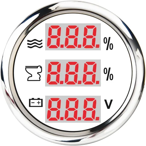 52mm Digital Black Faceplate 3-in-1 MultiFunctional Water Temp. /Oil Pressure /Fuel Level Gauge