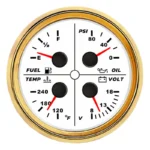 85mm Mechanical Generators diesel tank Fuel Level PSI Volt Temp Four in 1 Gauge - Image 2