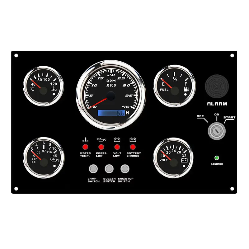 H419f9df98b7c4c6aa89faab8e935339af.webp Marine Boats Diesel Engine Gauge Panel DC12V/24V Engine Instrument Gauge Meter Panel - Image 1