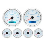 6 Gauge Set 85mm GPS Speedometer 0-80MPH Tacho 6000rpm Fuel Water Temp Volt Oil Pressure