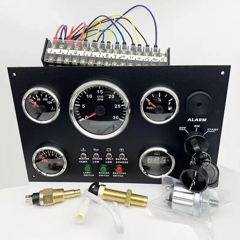 H4332f07fb8434905ae9a15ad40c8913eo.webp 2024 Cheap DC12V/24V Engine Instrument Gauge Meter Panel for Car Marine Boats With Sensors - Image 1