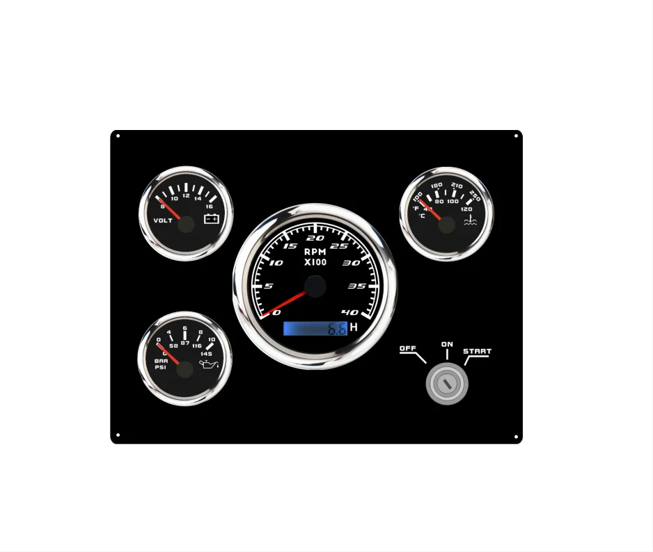 H4454e96dc11846a38df6e629089ebc33O.webp 12V 24V Marine Engine Outboard Boat Gauge Instrument Panel - Image 1