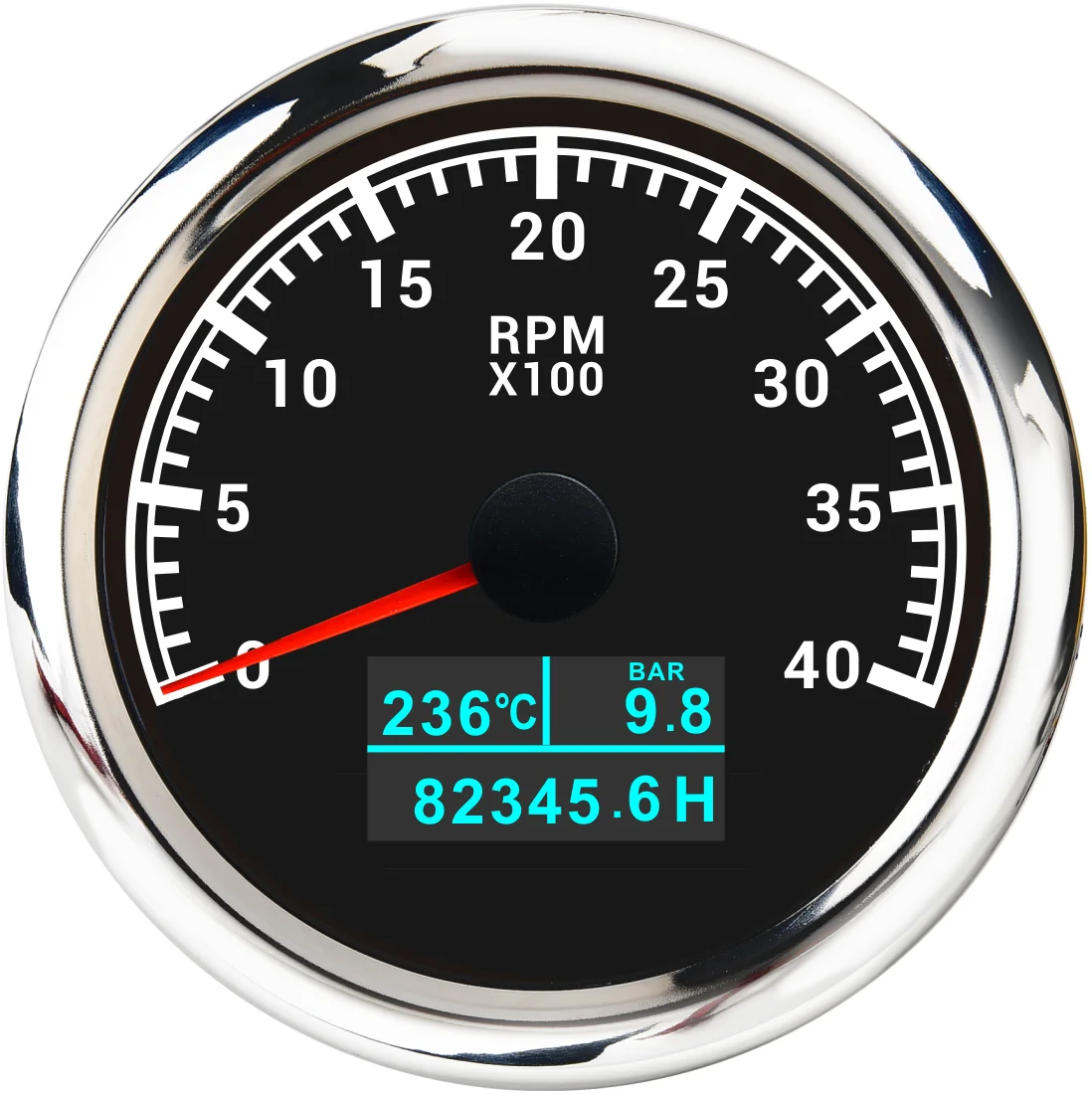 H4465d6819bb54f55b9312cb0a3cefddaB.webp 85mm Marine Auto Tacho Meter RPM Tachometer 12V/24V 4000RPM for Diesel Engine REV Counter - Image 1