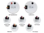 7 Gauge Set 85mm GPS Speedometer 120km 80MPH Tacho Fuel Temp Oil Volt Trim - Image 5