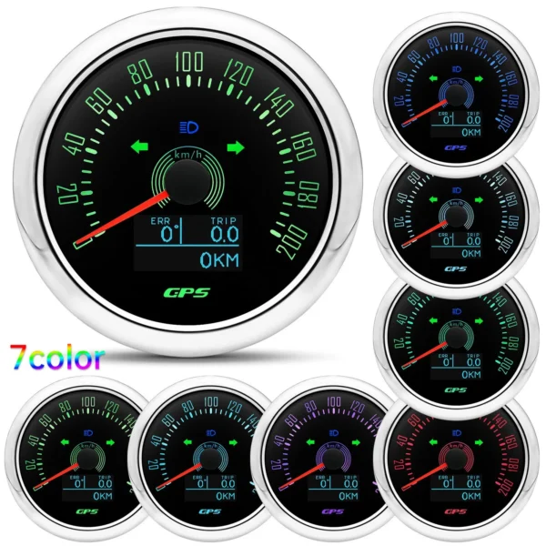 85mm GPS Speedometer 200KM/H With Trip COG Gauge for Boat Car Truck Waterproof