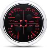 85mm 4in 1 Gauge Fuel Level Gauge 240-33 Ohms Water Temp Oil Pressure Voltmeter