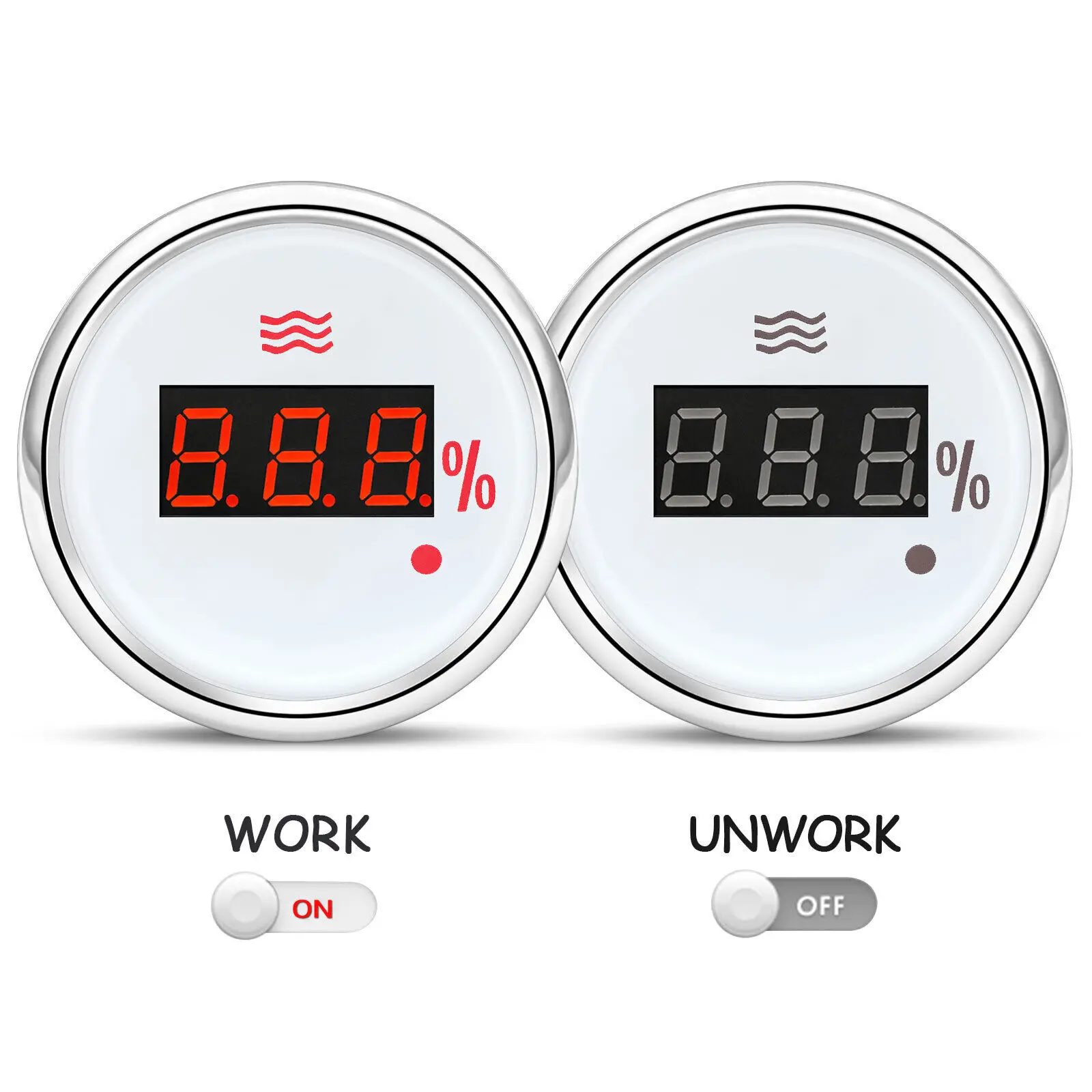 H470a5fef66dc47e7814edc8e920245c28.webp Easy Setup Digital Red LED Display Marine Water Tank Level Meter Truck Gauge - Image 1