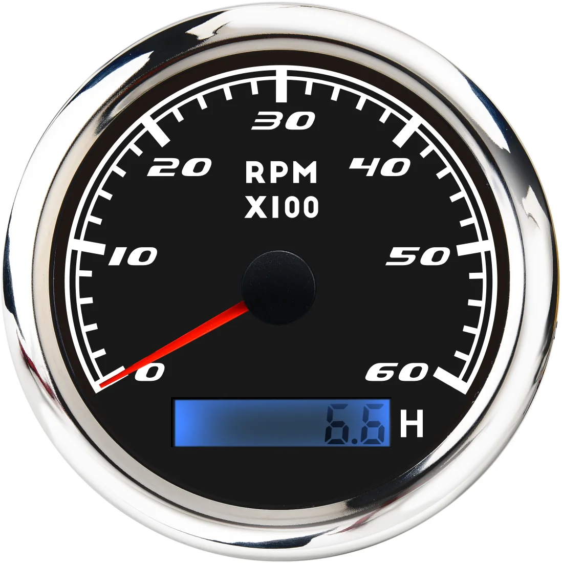 H4719c635496743dc98cca356c4e28cf3R.webp 85mm Electrical 60 RPM Black Face White LED Tachometer with Hour Meter for Marine - Image 1