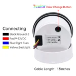 85MM Marine Tachometer Car Boat Tacho Gauge Digital Hourmeter 0-7000 RPM NEW - Image 6