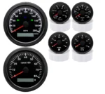 6 Gauge Set 85mm GPS Speedometer 200MPH&Tacho&52mm Fuel/Oil/Temp/Volt for Boat