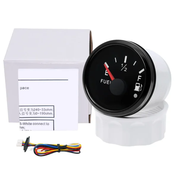 52mm Universal Car Marine Boat Fuel Level Gauge Tank Indicator 12/24V 240-33ohms 0-190ohms
