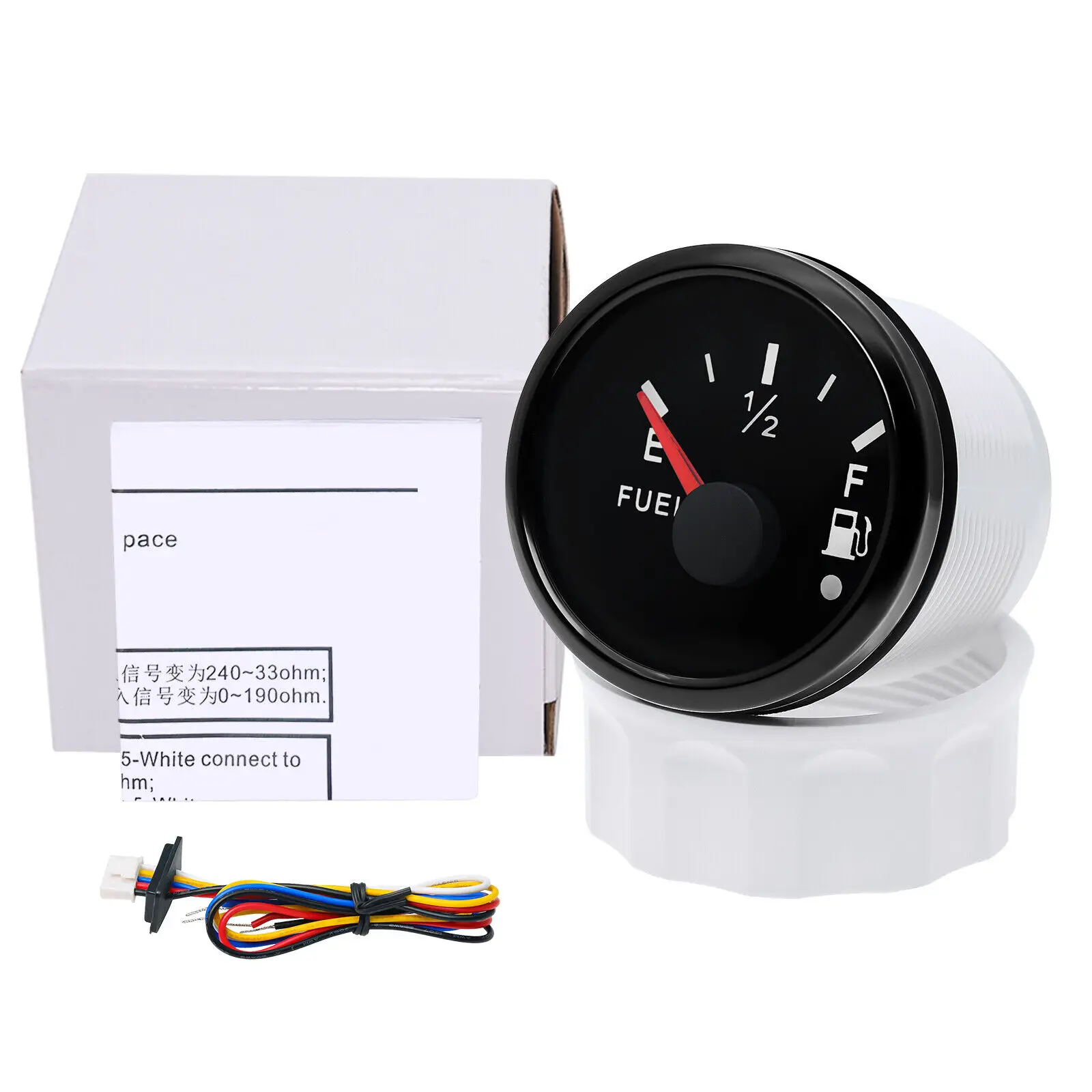 H48a938415d5e4f5c9f7f3b526f69fbf3B.webp 52mm Universal Car Marine Boat Fuel Level Gauge Tank Indicator 12/24V 240-33ohms 0-190ohms - Image 1