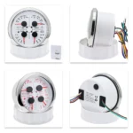 2 Gauge Set 85mm White GPS Speedometer With Tachometer 8000rpm & 85mm 4 in 1 Gauge Water Temp Fuel Level Oil Pressure Voltage - Image 6