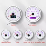 6 Gauge Set With Sensor 85mm White GPS Speedometer 80mph&tachometer 8000rpm Voltage Volt Water Temp Oil Pressure Fuel Level - Image 2