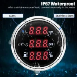 52mm Waterproof Multi-Functional Voltmeter Oil Pressure Water Temp Gauge 9-32V - Image 3