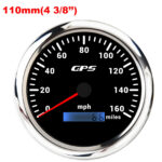 2 Gauge SET 110mm Waterproof GPS Speedometer 160MPH Tachometer 8000RPM for Boat - Image 2